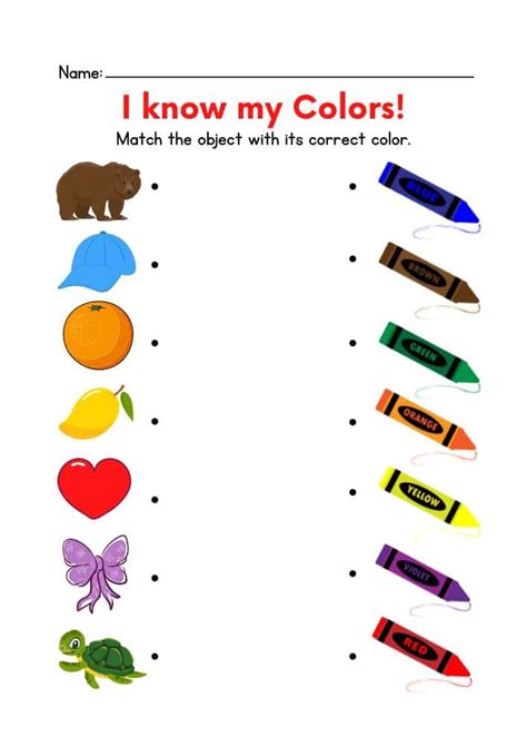 Colors Worksheets Kindergarten 的图像结果