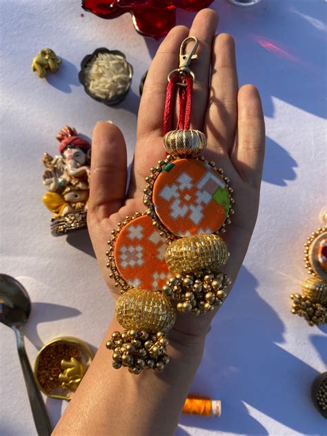 Beaded Golden Yellow Navratna Patola Charms – IBHI