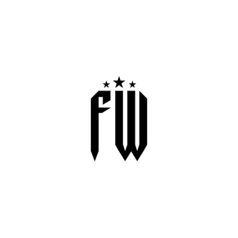 FW-Monogramm-Logo-Design, Buchstabe, Text, Name, Symbol, monochromes ...