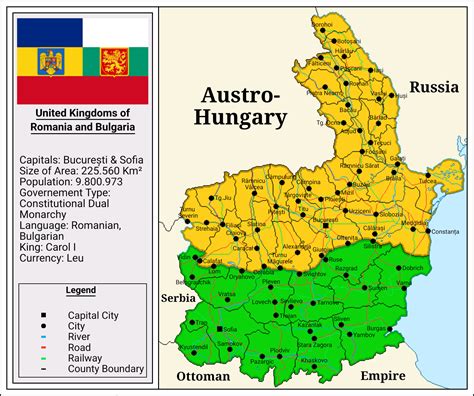 United Kingdoms of Romania and Bulgaria in 1900 : r/imaginarymaps
