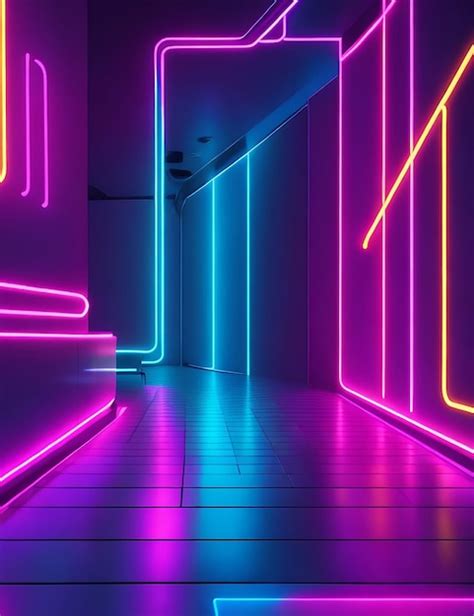 Neon lighting background glow shape glowing lines | Premium AI ...