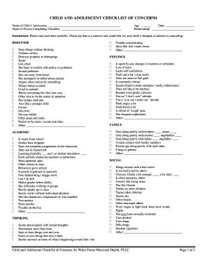 Fillable Online Child-Adolescent Forms - Center For Adhd Fax Email ...