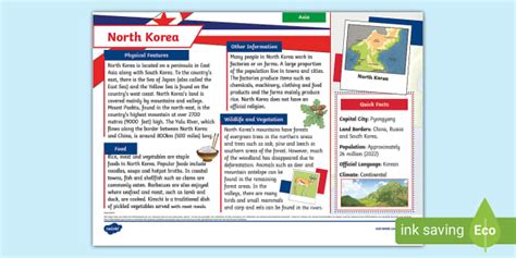 North Korea Fact File (teacher made) - Twinkl