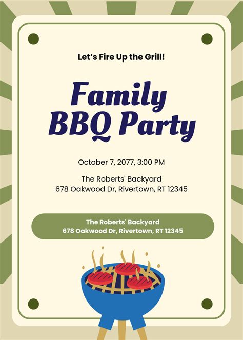 Free Bbq Invitation Templates, Editable and Printable