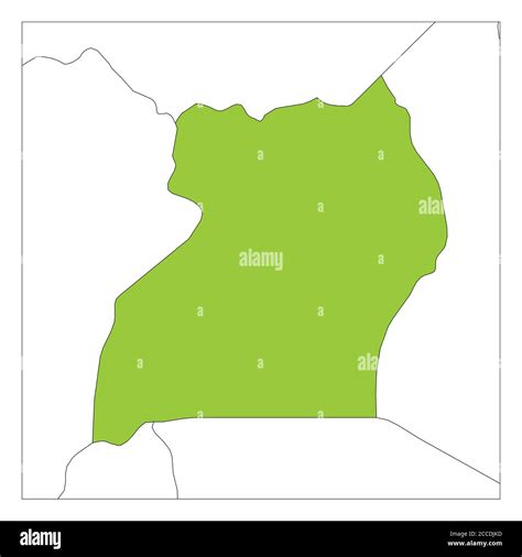 Map of Uganda green highlighted with neighbor countries Stock Vector Image & Art - Alamy
