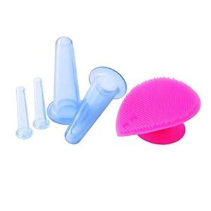 CLICK2BUY Blue: 5pcs/set Silicone Face Eye Cupping Jar Facial Lifting ...
