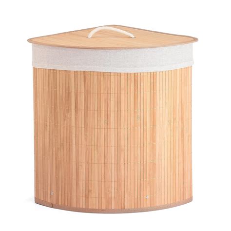 Lifelong Bamboo Laundry Basket for Clothes Storage with Rope Handles ...