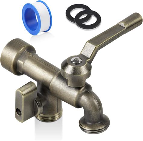 Amazon.com: Outdoor Faucet Double Taps Water Faucet Frost-Proof Outside ...