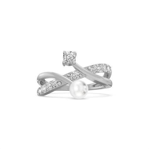 Modern Pearl Criss Cross 925 Sterling Silver Ring – PALMONAS