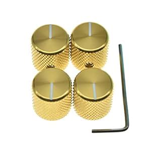 4pcs Aluminium Guitar/Bass Knobs Volume/Tone Control Knob 1/4" Metal ...