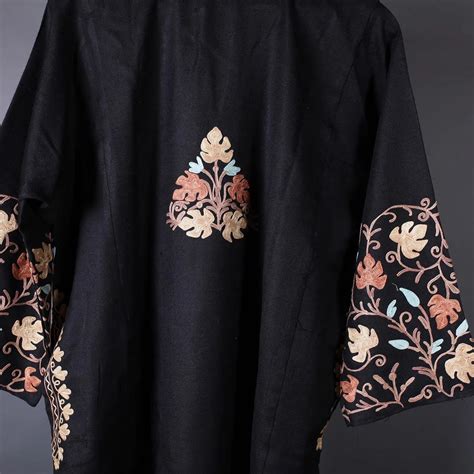 Black Aari Embroidered Pheran | Fine Wool| Cashmilon – Kashmir origin