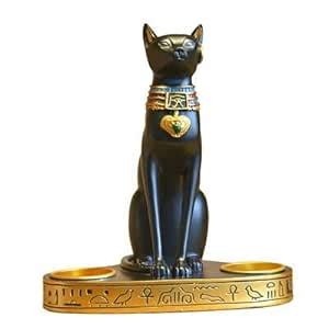 Delidge Egyptian cat Candlestick Resin Statue Decoration Retro cat ...