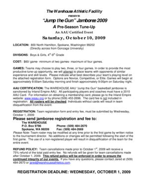 Fillable Online ieaau Jump the Gun Jamboree b2009b - Inland Empire AAU ...