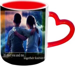 Jiya Creation1 Together Forever Red Heart Handle Ceramic Coffee Mug ...