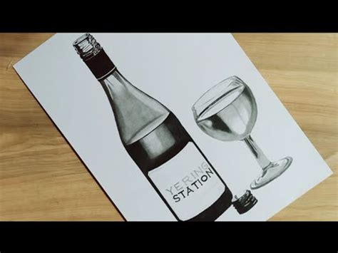 Pencil sketch||how to draw wine bottle and wine glass||timelapse ...