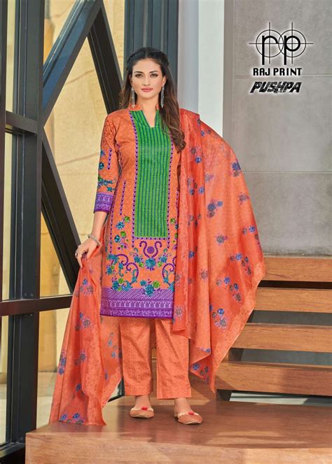 Raj Print Pushpa Vol-1 Beautiful Cotton Printed Dress Materials ...
