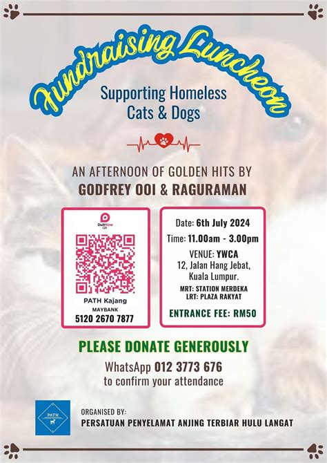 Fundraising Luncheon - Supporting Homeless Cats & Dogs, Ywca Jalan Hang ...