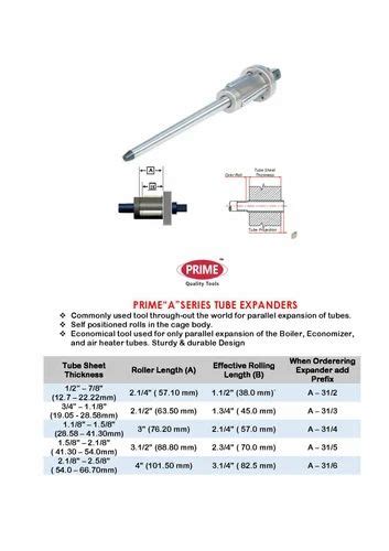 Tube Expander - PRIME MAKE A SERIES TUBE EXPANDER Trader - Wholesaler ...