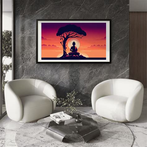 Gautam Buddha Sunset Peace art on Canvas – Frugal Carts