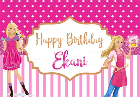 Barbie Customized Theme Backdrop | Birthday party decoration online ...