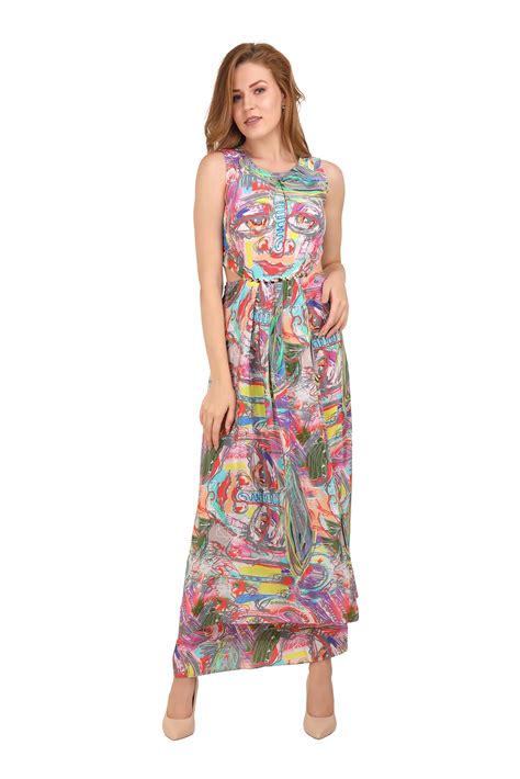 Digitally Printed Open Pleat Maxi Drape Dress – Getaway Clothing - TGAC