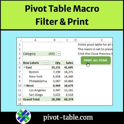 Image result for Filter PivotTable Values Macro
