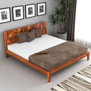 Teak Wood Carved Bed - Buy Teak Wood Carved Bed online at Best Prices ...