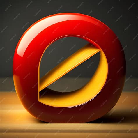 Free AI Image | A red and yellow letter o with a line through it.