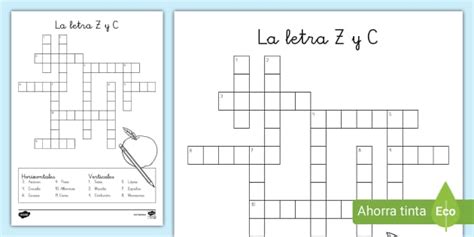Crucigrama: La letra Z y C