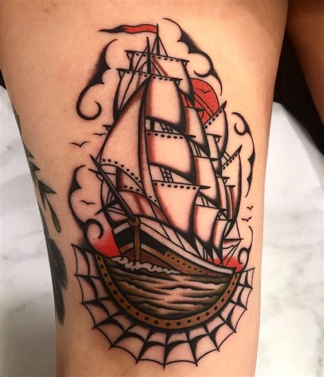 Ship tattoo pirate ship tattoo viking ship tattoo traditional ship ...