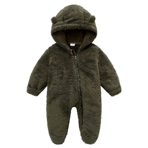 WICVIK Baby Fleece Winter Coat, Hooded Romper Jumpsuit, Newborn ...