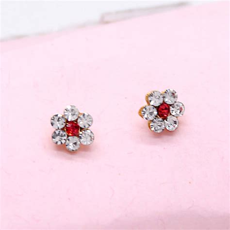 Buy White & Red Earing/Kundal For Idols at best price – MyKanha.com