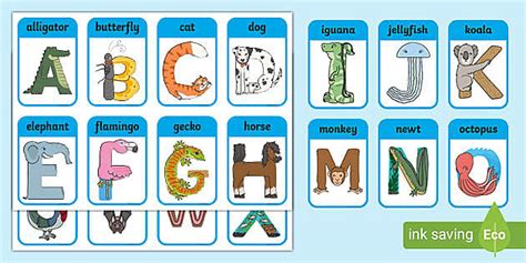 Animal Alphabet Flashcards | Literacy | Teacher-Made