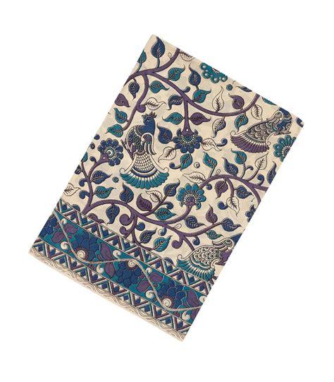 Taupe Woven Kalamkari Blended Silk Saree With Peacock Motifs-BL3590 ...