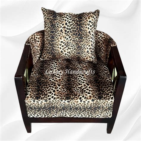 Leopard Design Velvet Fabric Lounge Chair – luxuryhandicrafts.in
