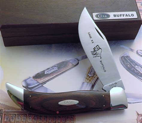 Case XX Buffalo Clasp Knife 4 Dot 1976 Buffalo Deep Etch In Buffalo Box ...