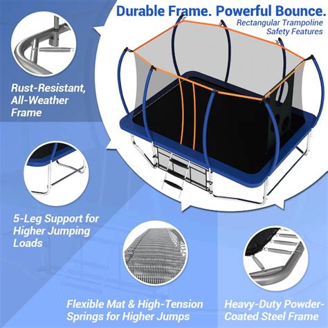 Fun Orange 10X16 FT Heavy Duty Trampoline for Kids and Adults, ASTM ...