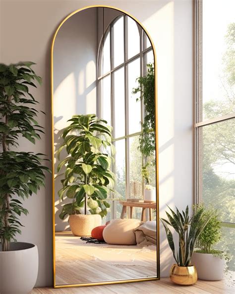 Large Gold Arched Floor Mirror at Inez Anderson blog