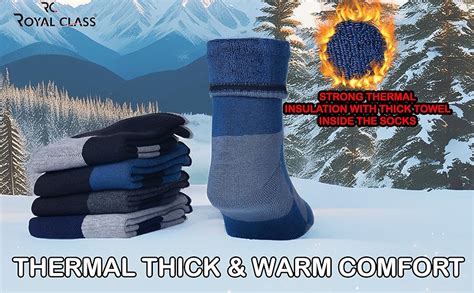 RC. ROYAL CLASS Thermal Socks For Men Thick Heavy Duty Cushioned Towel ...