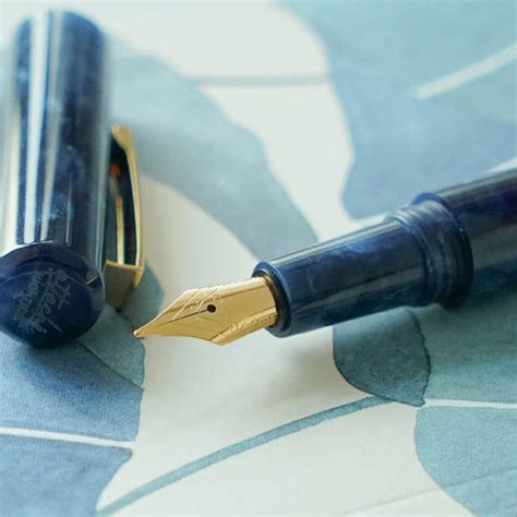 Navy Marbled Pocket Fountain Pen – The Paper Company India