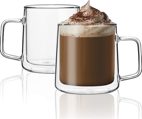 Amazon.com | BNUNWISH Extra Large Thicken Double Wall Glasses Coffee ...