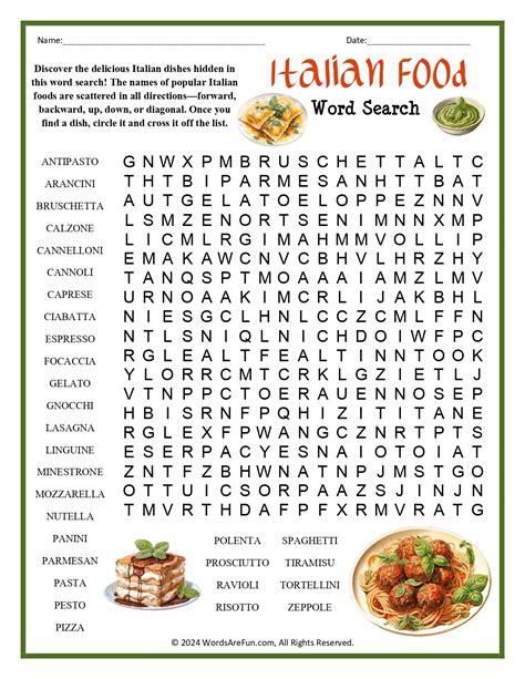 Food Word Search