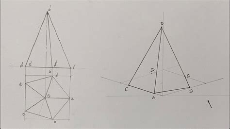 Steps to Draw Pentagonal Pyramid 的图像结果