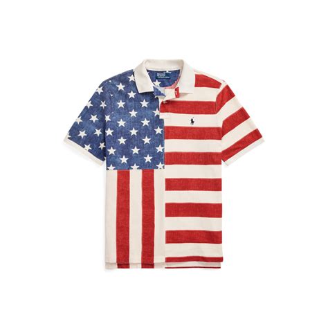 American Flag Polo Shirts Women's US Flag Patch Polo Shirt