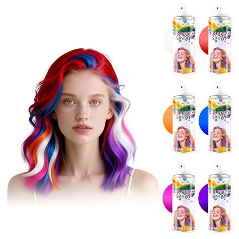 Amazon.com : 6 Pcs Temporary Hair Color Spray,Non-Stick Hairspray for ...