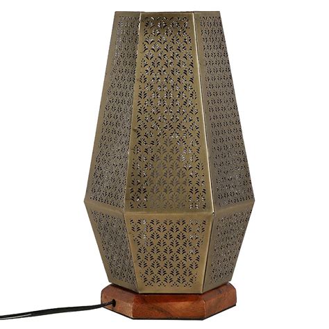 Buy NAKSHIKATHAA Niharika Ambient Table Lamp With Wooden Base Online