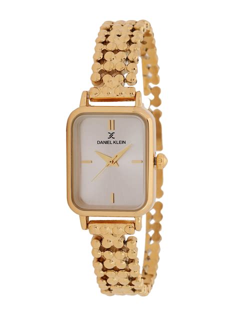 "Daniel Klein Women’s Gold Bracelet Watch – Elegant Silver Dial, Premi