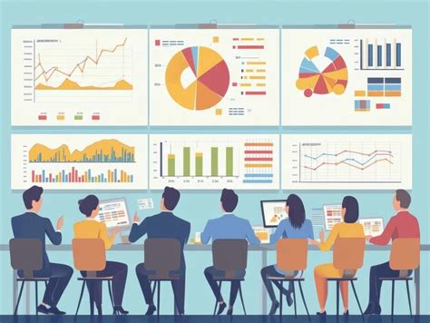 A group of professionals analyzing data on charts and graphs in a ...
