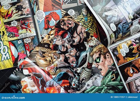Comic Book Mockup High Angle 45° Open View in Magazine Catalog