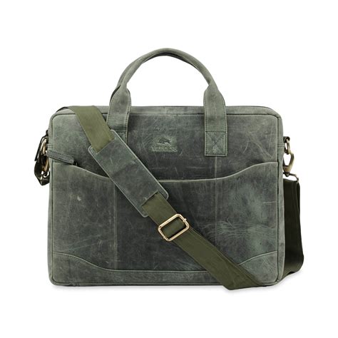 The Hector Green Waxy Hunter Genuine Leather Laptop Bag | VILL OKSE